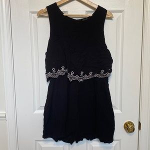 Dynamite Black Embroidered Romper - Size L